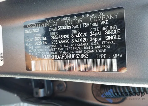 2022 Hyundai Ioniq 5 Limited из США, поврежденный, VIN KM8KRDAF0NU063863